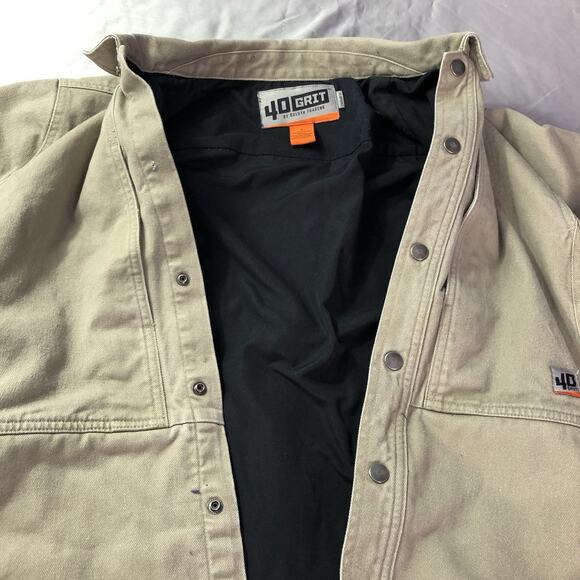 40 Grit by Duluth Trading Men's Tan Canvas Work Chore Jacket Standard Fit S - Picture 3 of 14
